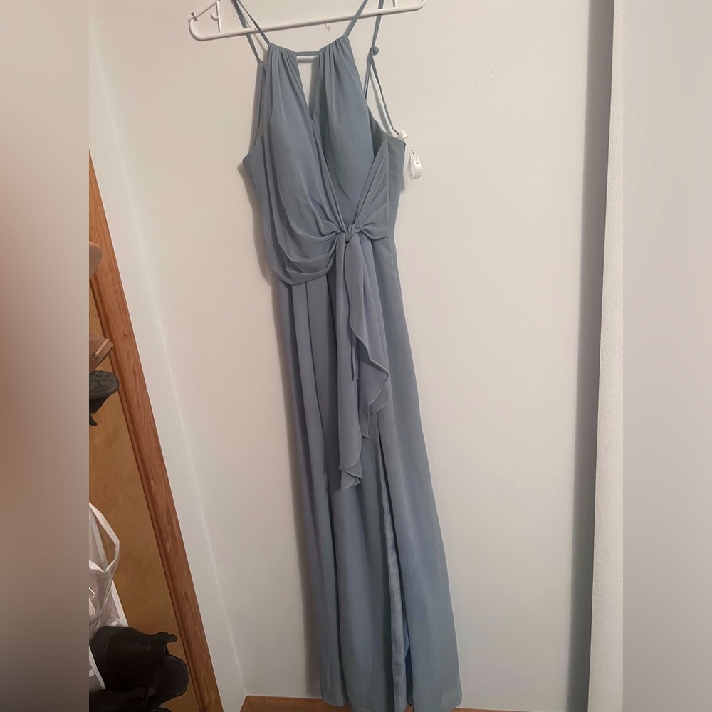AZAZIE dusty blue bridesmaids dress